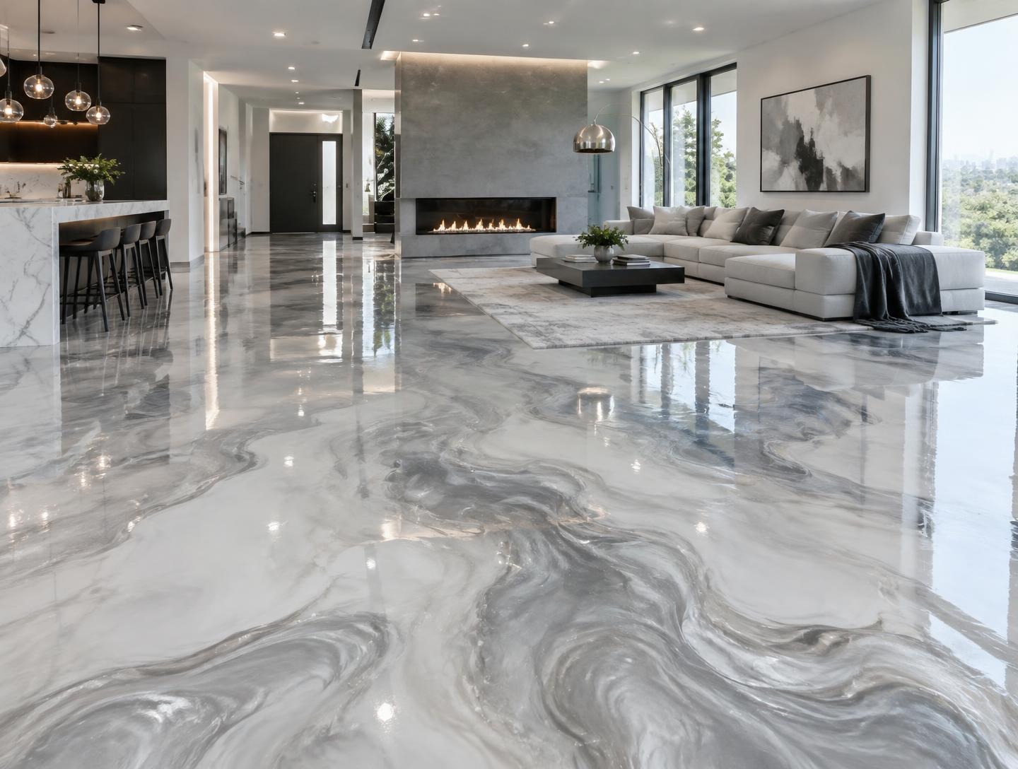 Metallic Epoxy floor coating finish